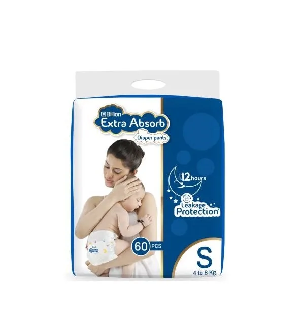Billion Extra Absorb Diaper Pants  M  Buy 74 Billion Top Sheet   NonWoven Polypropylene Absorbent Pad Paper Pulp  Super Absorbent  Polymer Back Sheet Polyethylene Absorbent Pad NonWoven Polypropylene  Elastic