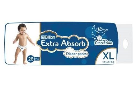 Billion-xl-extra-absorb-pant-diapers-26 Piece