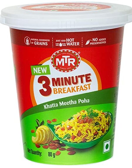 MTR 3 Minute Khatta Meetha Poha Cup 80 g